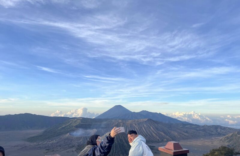 Wide view of the Bromo caldera from the viewpoint